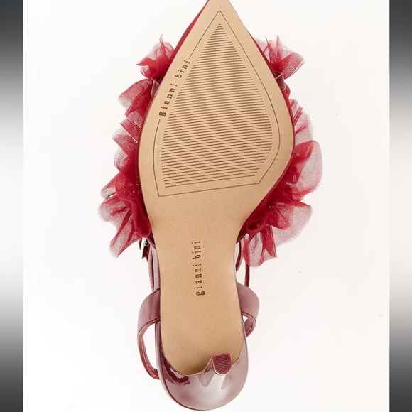Gianni Bini Burgundy Ruffle Heels - Picture 6 of 6